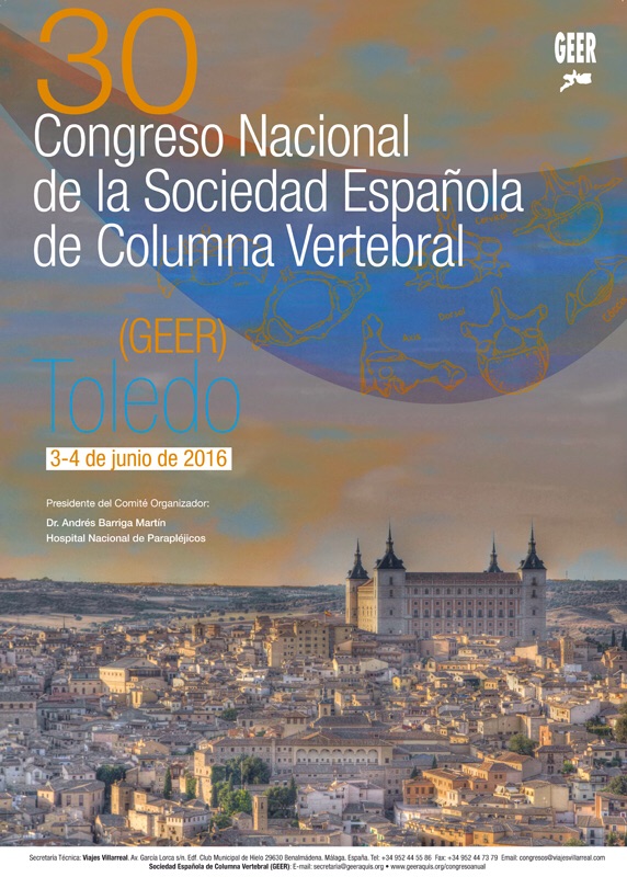 Cartel 30 Congreso Nacional Sociedad Española columna vertebral