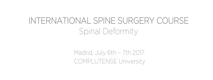 International Spine Surgery Course